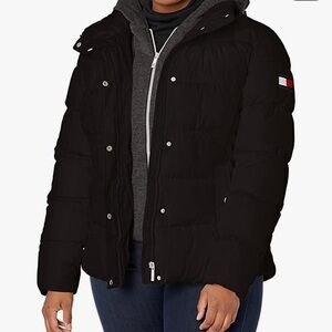 Tommy Hilfiger coat jacket black puffer size M